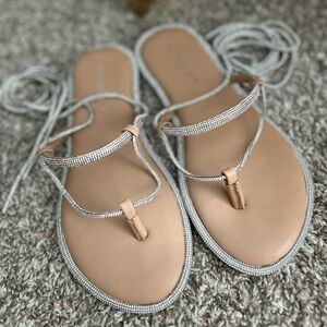 Sparkly Madden Girl wrap-up flat sandals ✨